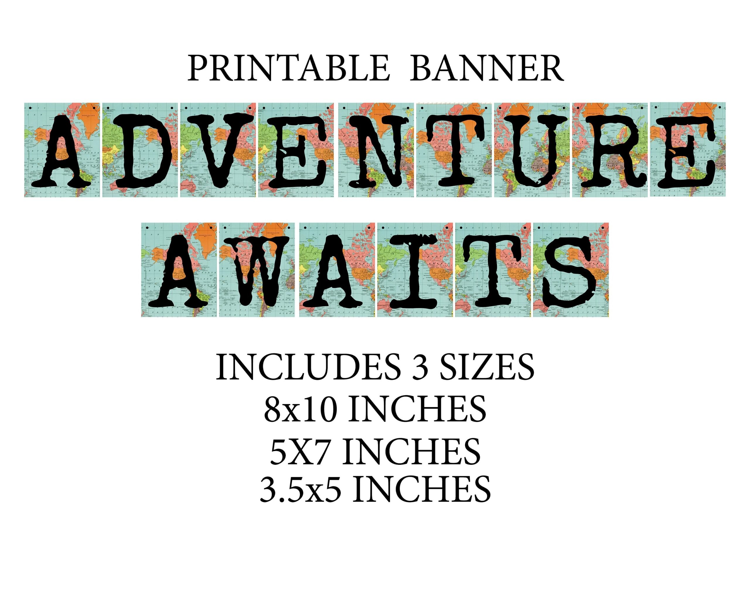 Adventure Awaits Banner Printable Classroom Banners Geography Tapestry Sign Science Teacher Classroom Elementary School Middle School Etsy