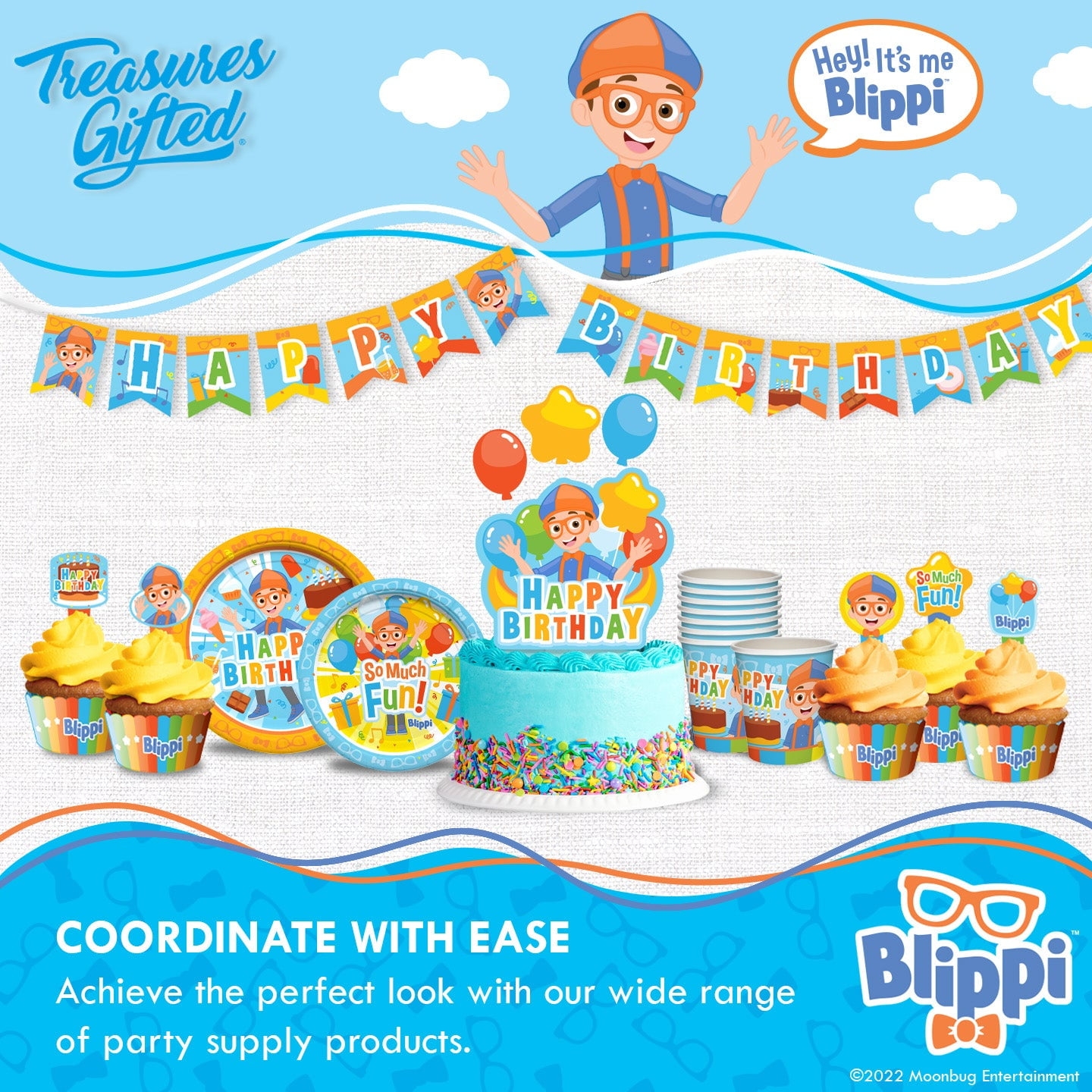 Blippi Birthday Banner Blippi Party Supplies Walmart