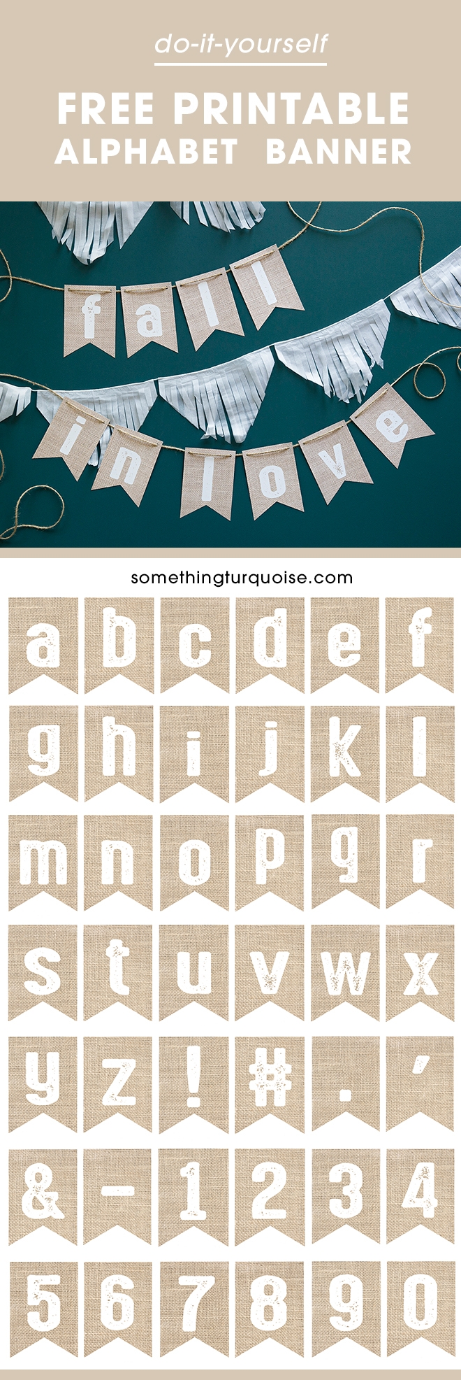 Check Out This Darling FREE Printable Burlap Alphabet Banner 