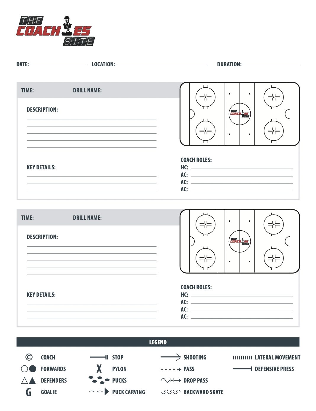 Printable Hockey Practice Plan Template King Printables