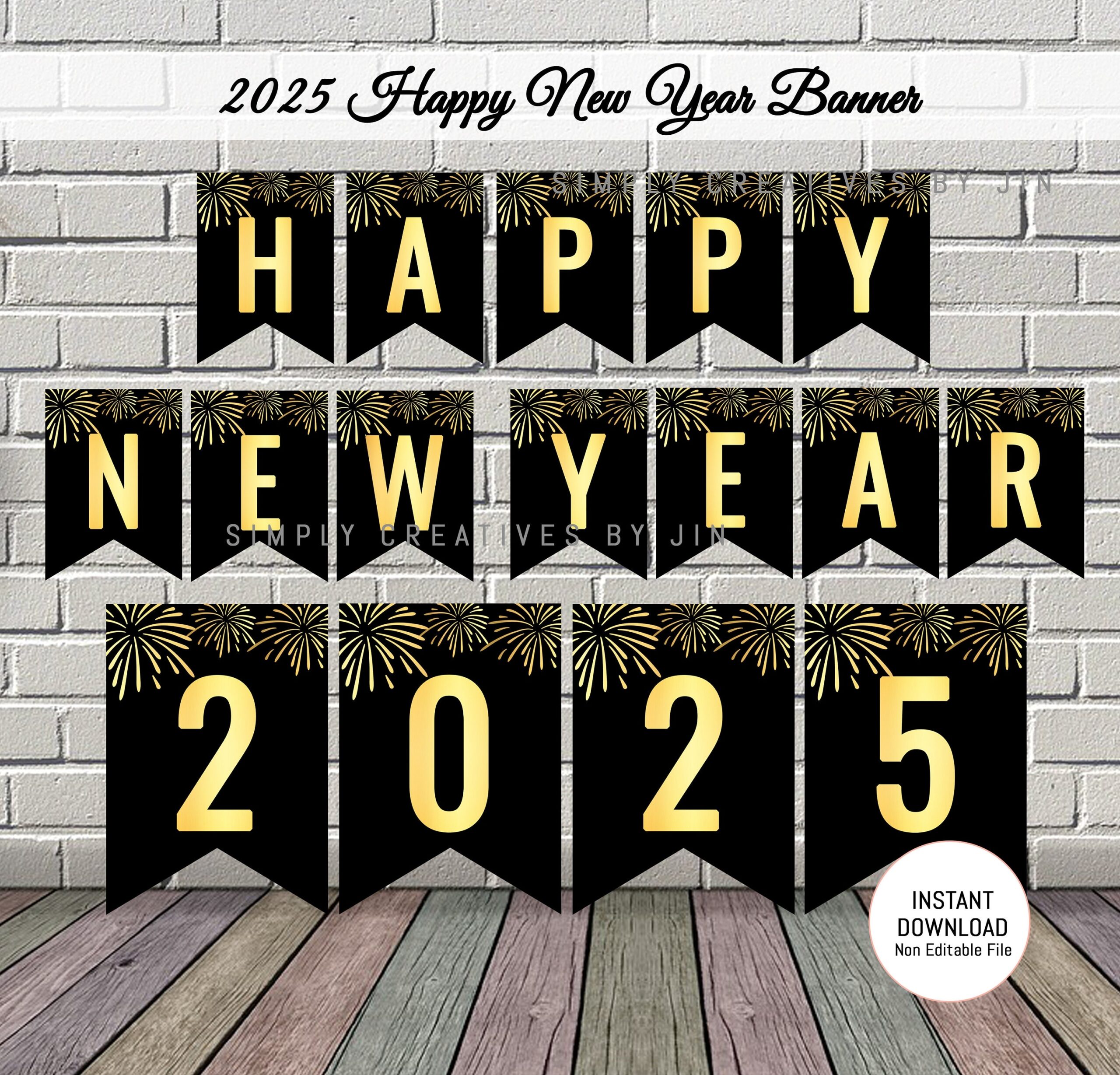 Happy New Year 2024 Printable Instant Download Etsy