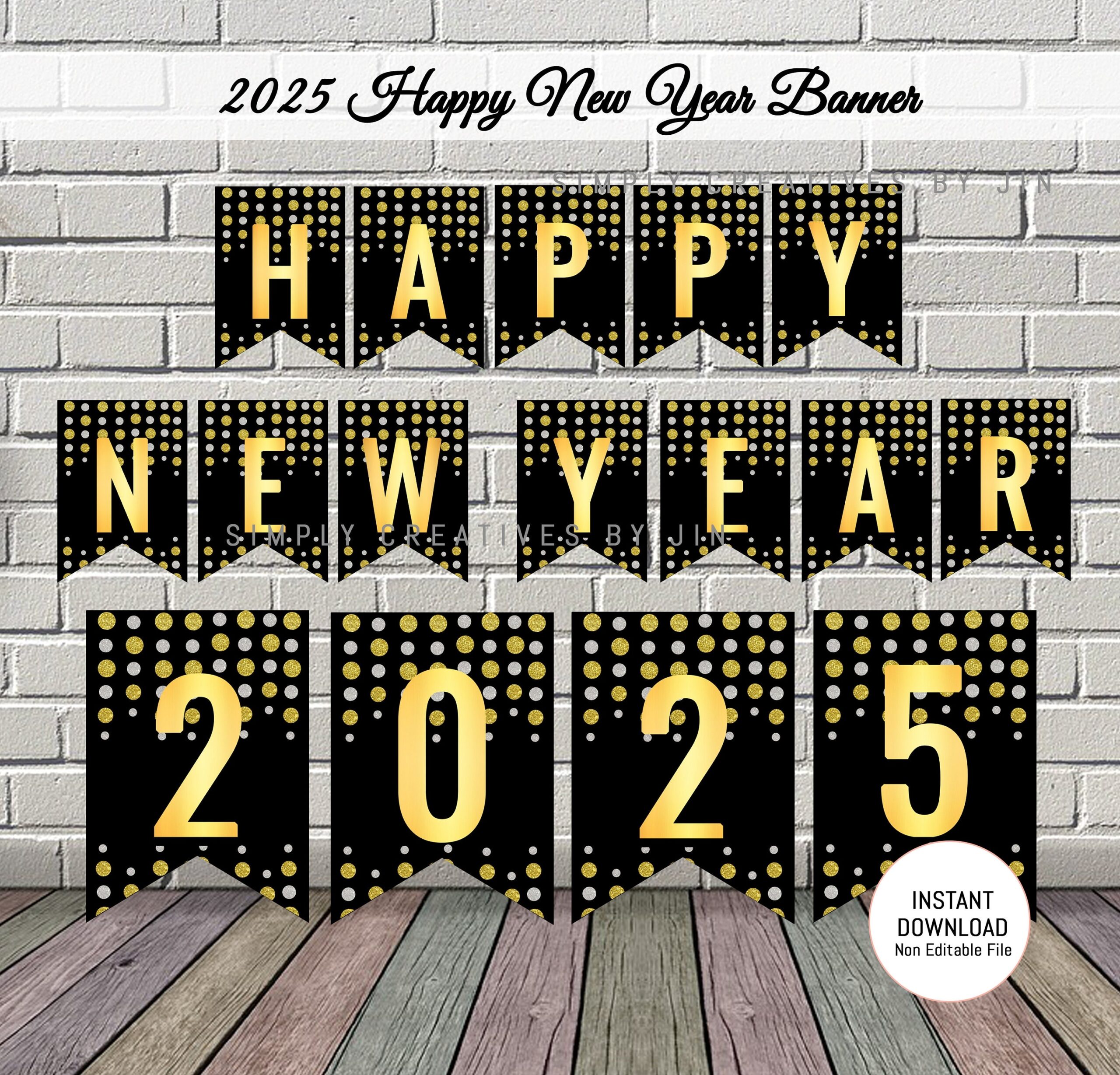 Happy New Year 2024 Printable Instant Download Etsy