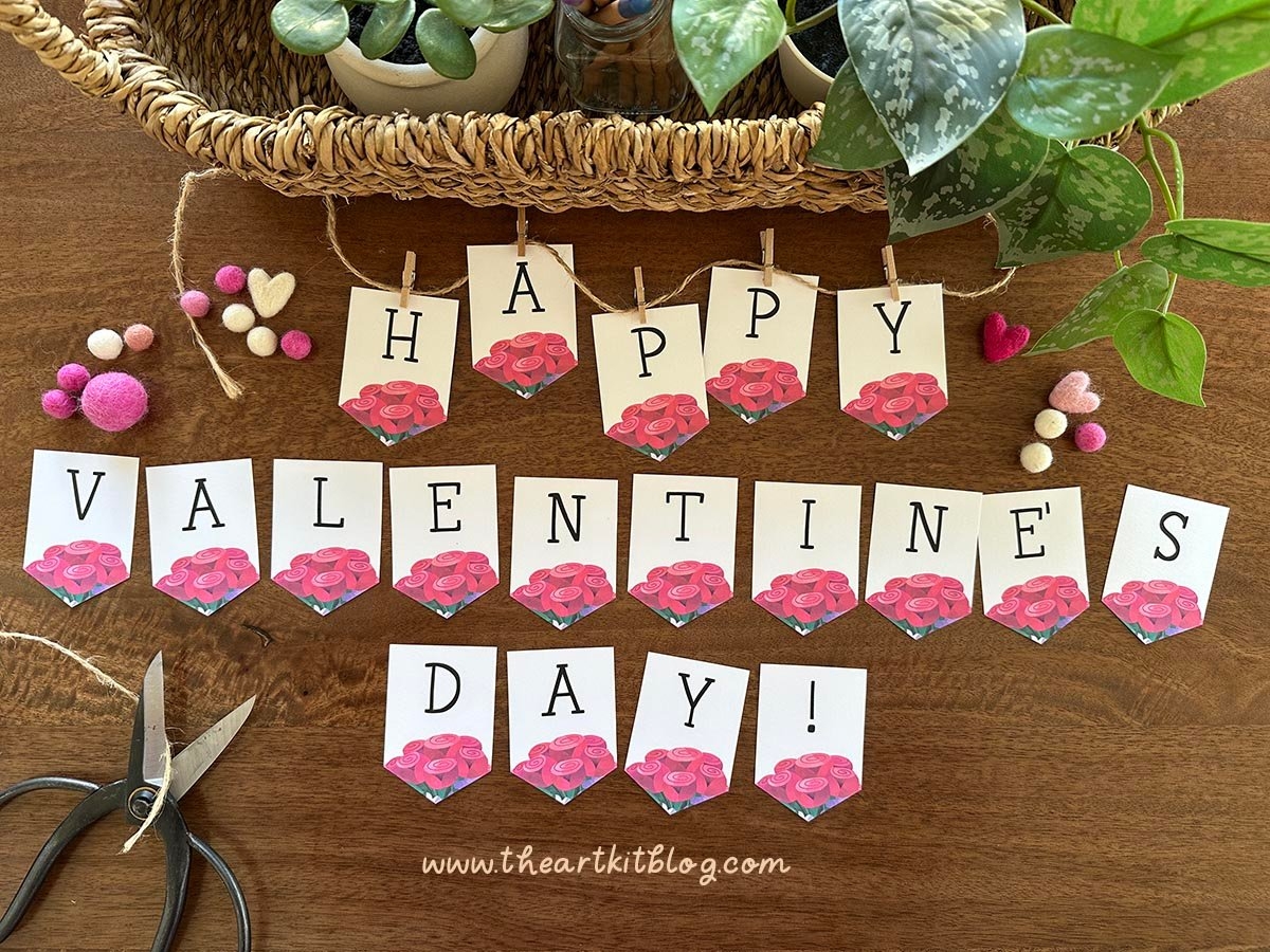 Happy Valentine s Day Banner Free Printable The Art Kit