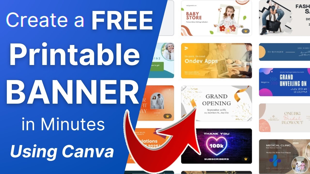 HOW TO Create A FREE Printable BANNER In Canva 17 000 Templates YouTube
