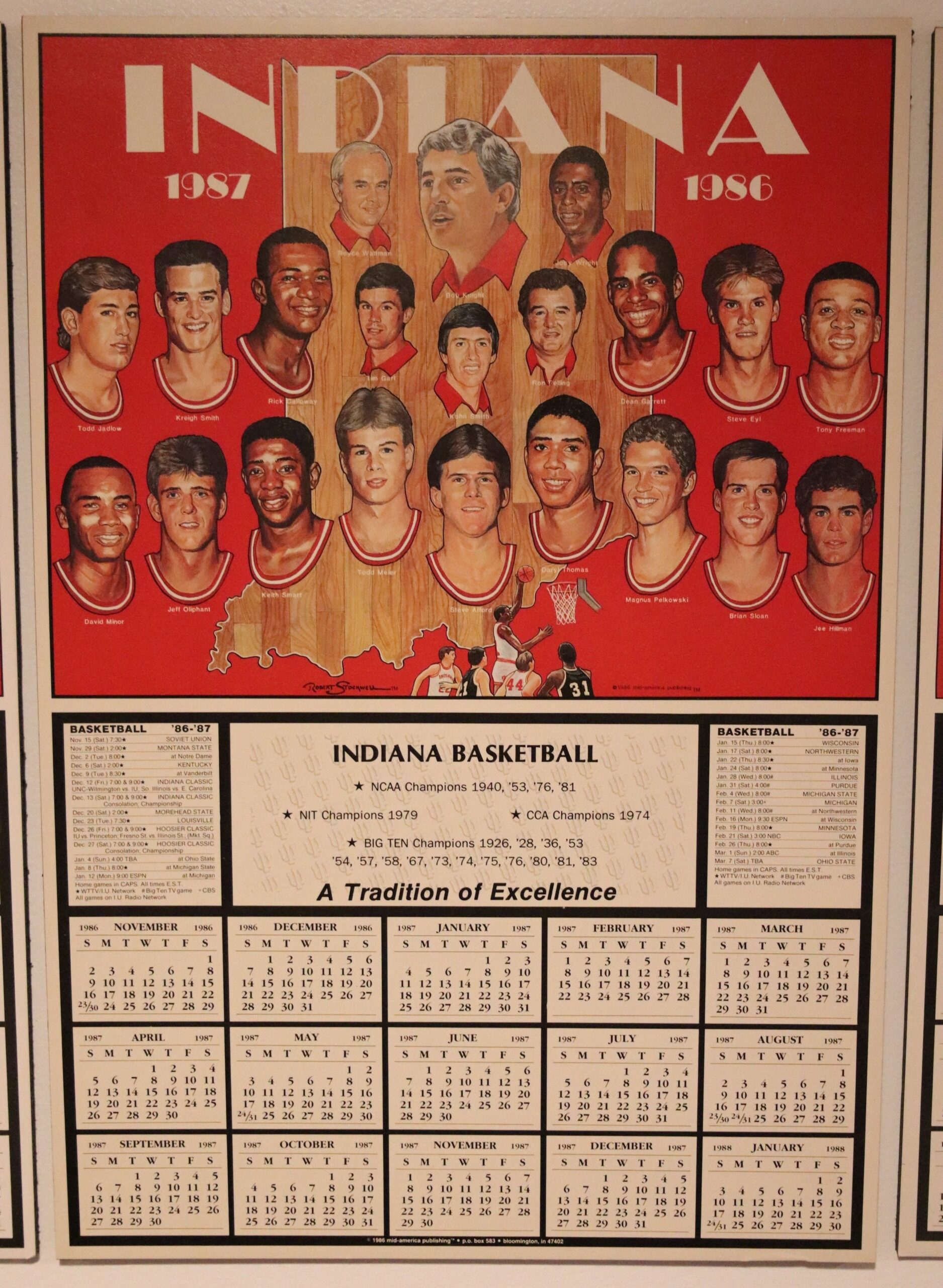 Indiana Hoosiers Basketball Annual Schedule Calendar Posters The General s Assembly Indiana University Hoosiers Basketball Memorabilia