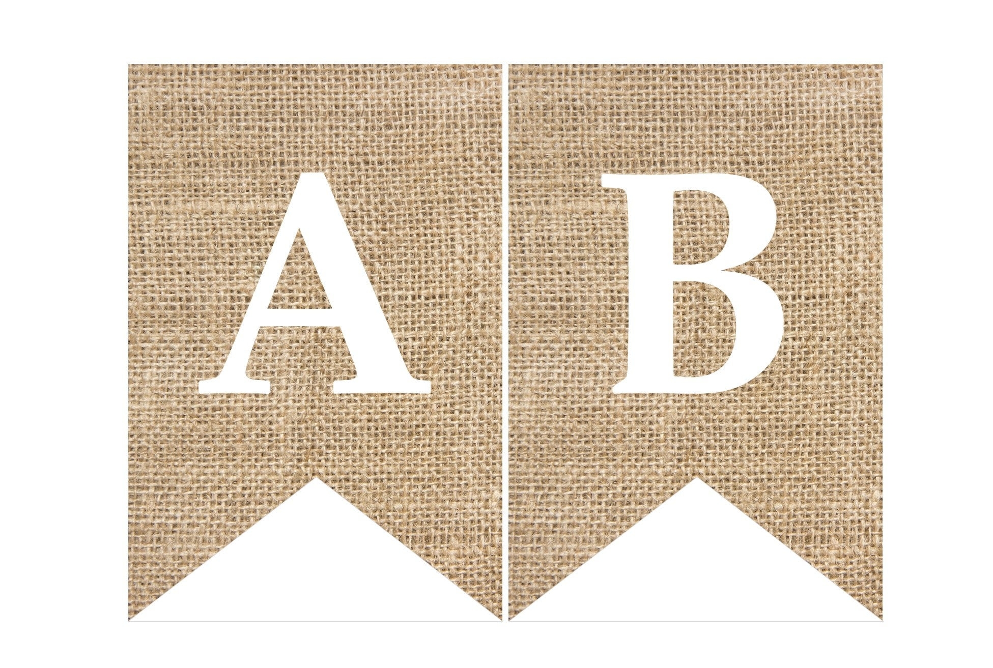 Instant Download Printable Digital Party Bunting Banner White Letters On Brown Burlap Background Etsy