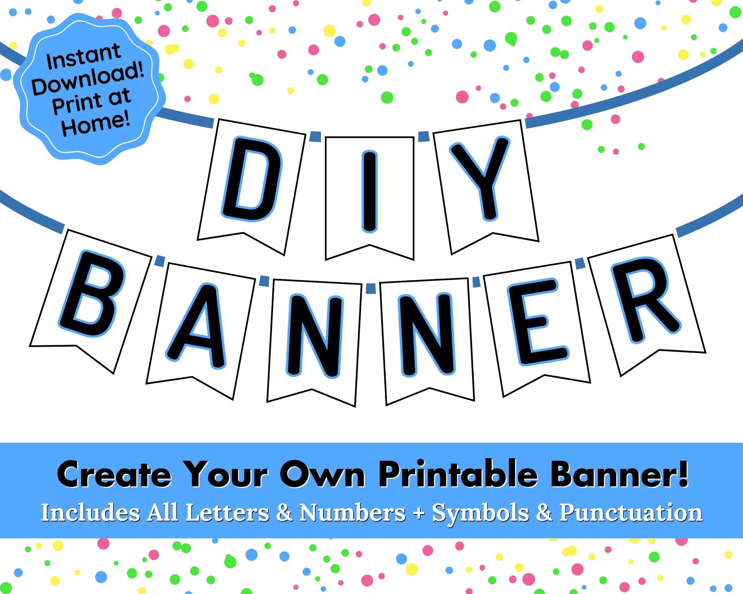 Party Banner Printable Birthday Banner Custom Banner Baby Shower Party Decoration Graduation Banner Bridal Shower Boy Birthday Blue Etsy