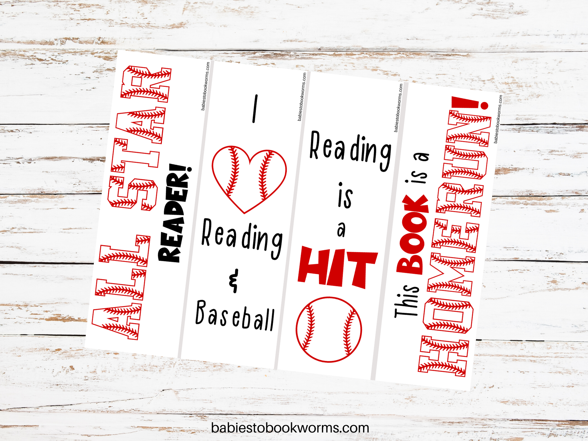 Printable Baseball Bookmarks Babies To Bookworms