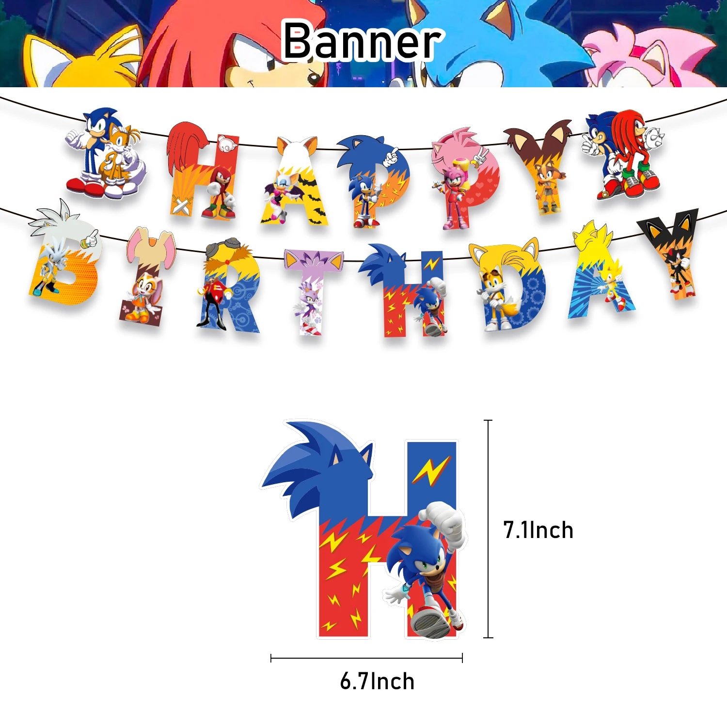 Sonic Theme Birthday Party Decoration Cartoon Banner Cupcake Topper Supplies Latex Balloons For Kids AliExpress