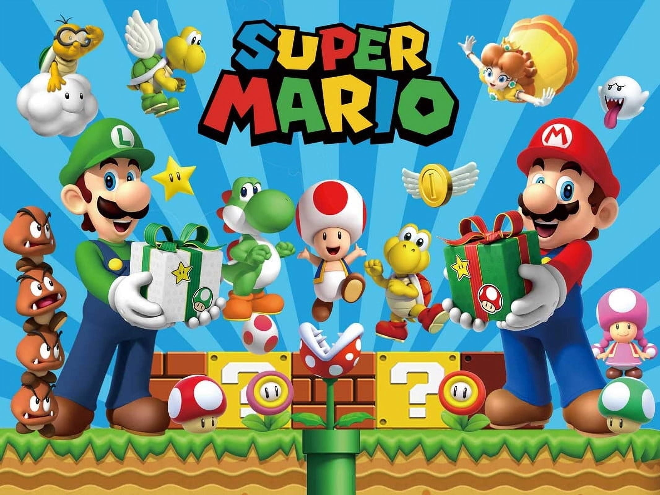 Super Mario Backdrop Banner Birthday Decorations Party Supplies Poster Movie Theme Background For Photography Kids Walmart
