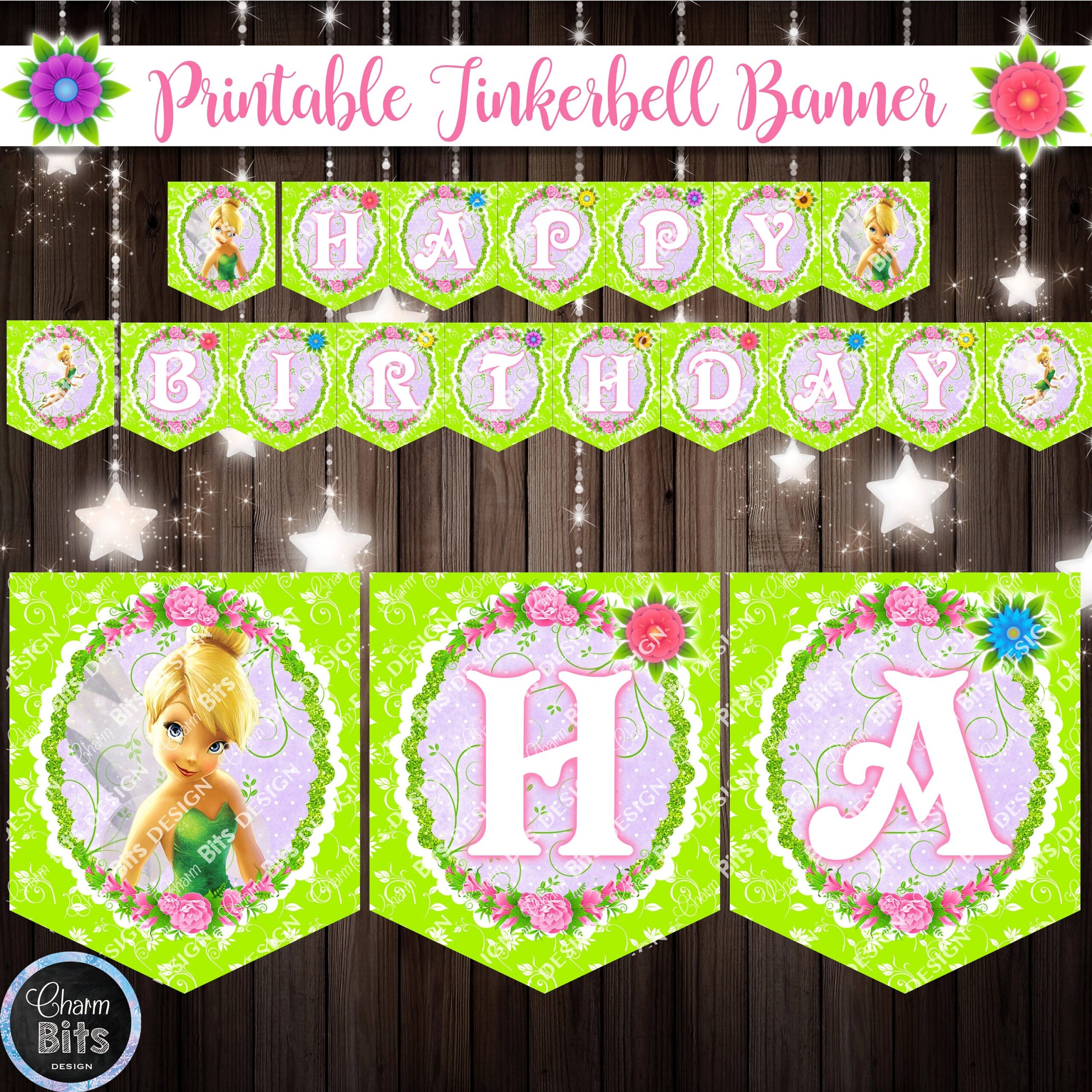 TINKERBELL Birthday Banner Tinkerbell Birthday Party Pixie Fairy Decorations 1st Birthday Garden Fairy Instant Download Birthday Etsy UK