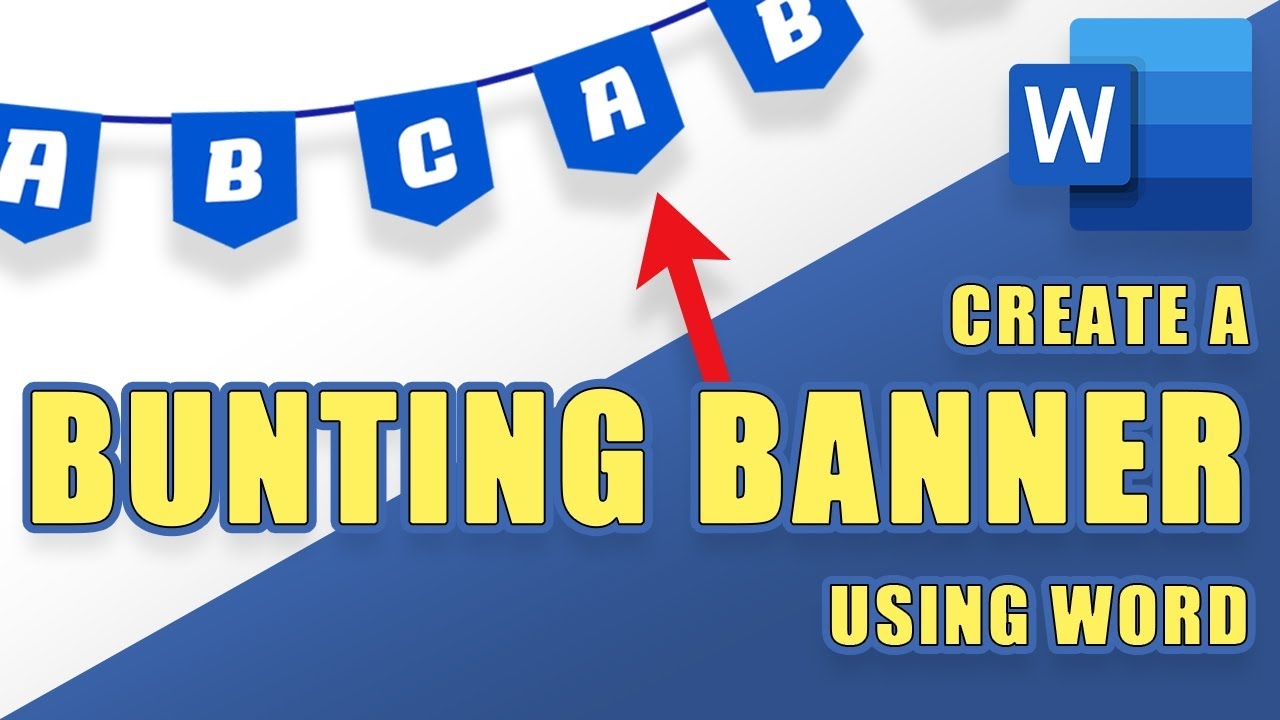 TUTORIAL Create A Printable BUNTING BANNER In Word easy YouTube