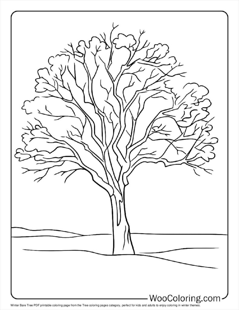 100 Tree Coloring Pages Free PDF To Print Woo Coloring