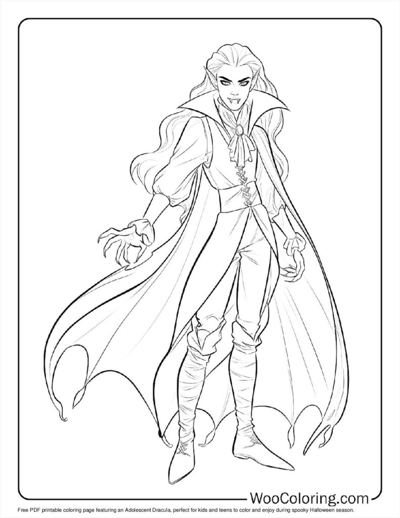 100 Vampire Coloring Pages Free PDF To Print Woo Coloring