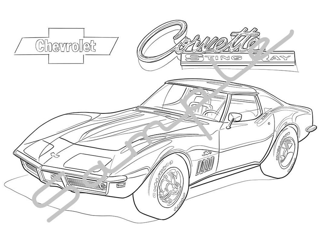 corvette printable coloring pages corvette printable coloring pages