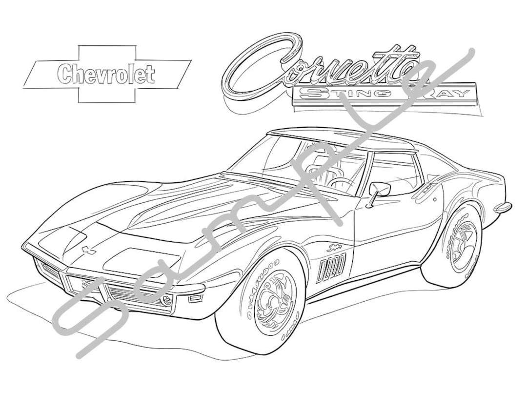 printable corvette coloring pages