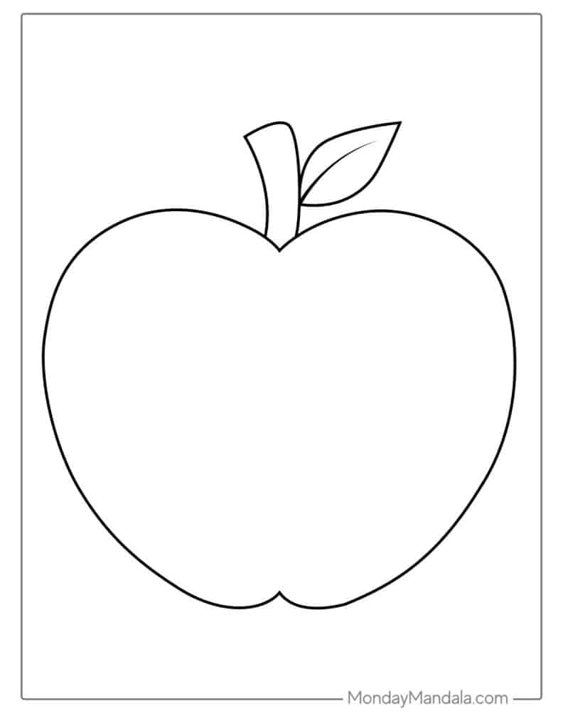 apple coloring page printable