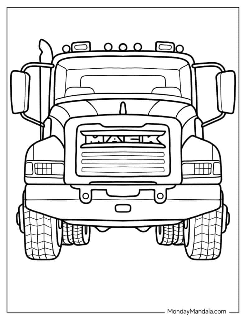 34 Truck Coloring Pages Free PDF Printables