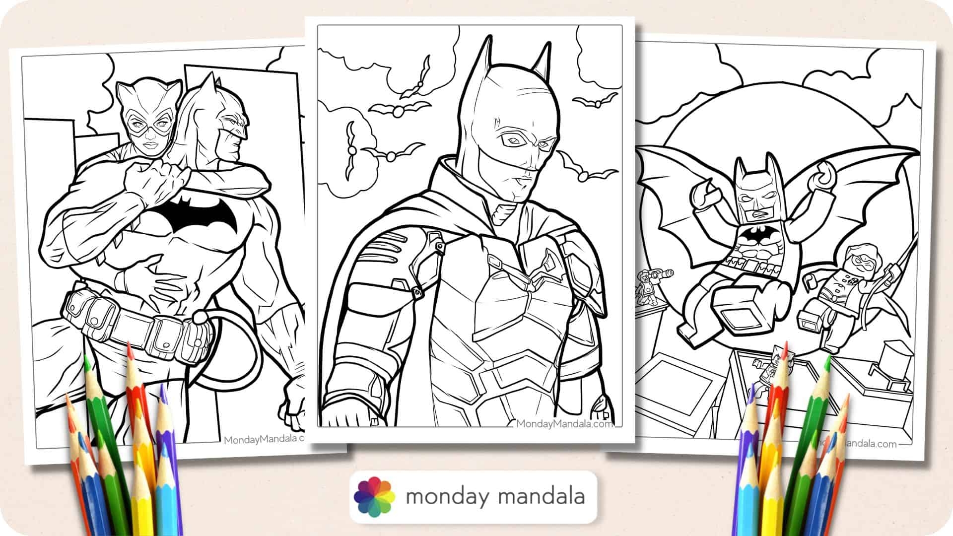 batman printable colouring pages