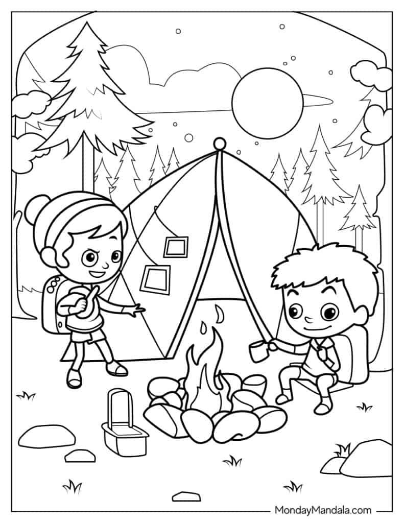 free printable camping coloring pages