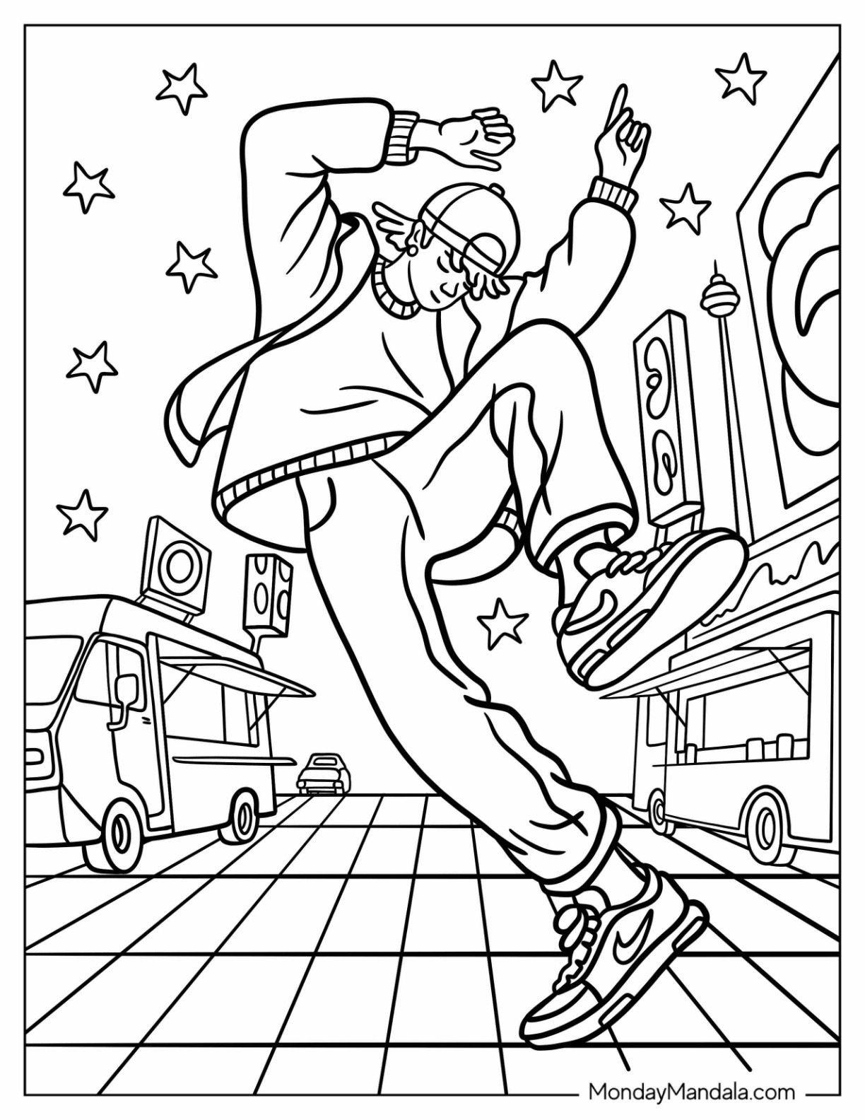 coloring pages of hip hop
