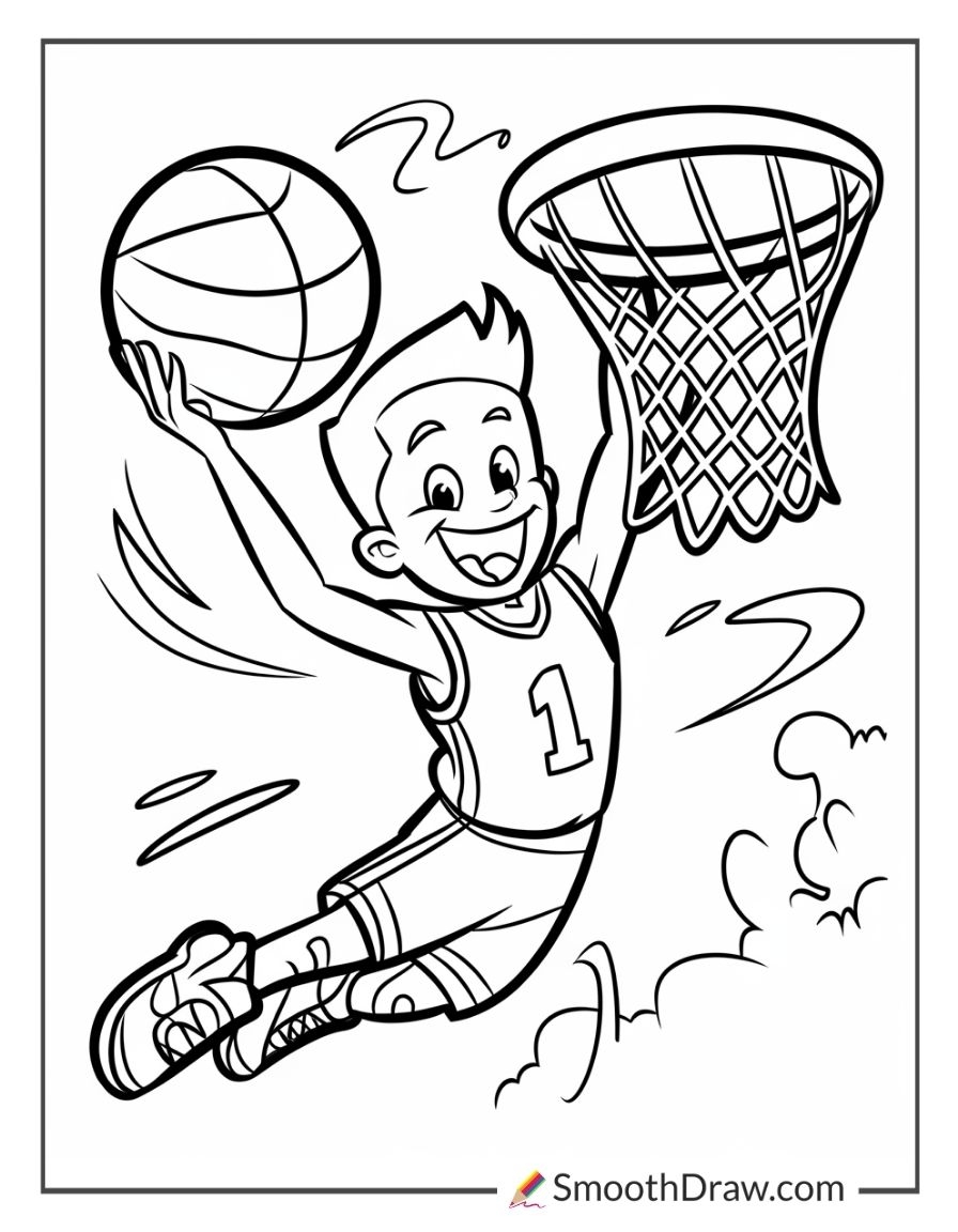 46 Basketball Coloring Pages Free PDFs Smooth Draw