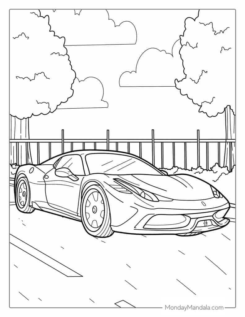 52 Car Coloring Pages Free PDF Printables