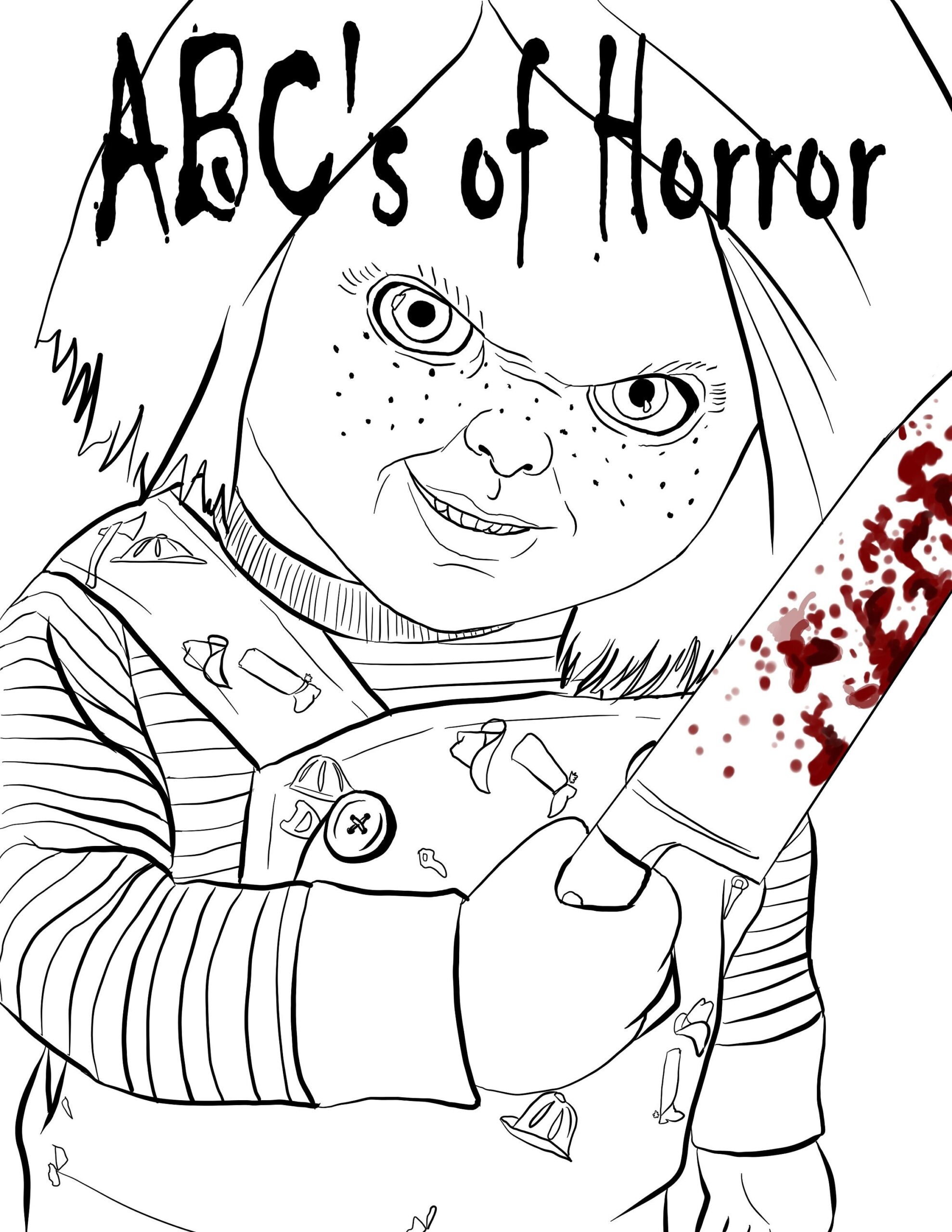 Abc s Of Horror Coloring Book Adult Printable Pages PDF Etsy