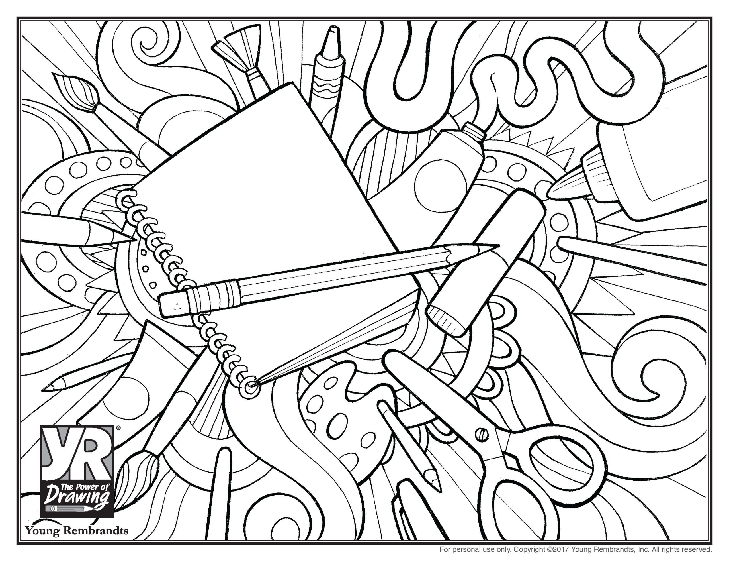 Art Supplies Coloring Page Young Rembrandts Shop Art Supplies Coloring Page Young Rembrandts Shop