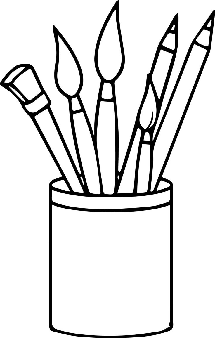 Art Supplies Pencils Paint Brushes Coloring Page Wecoloringpage Art Supplies Pencils Paint Brushes Coloring Page Wecoloringpage