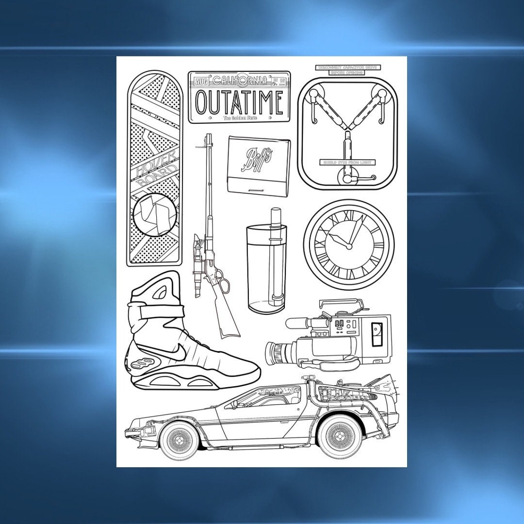Back To The Future Themed Digital Art Print With Coloring Page Instant Download Printable Wall Decor Delorean Flux Capacitor Time Machine Etsy Israel Back To The Future Themed Digital Art Print With Coloring Page Instant Download Printable Wall Decor Delorean Flux Capacitor Time Machine Etsy Israel