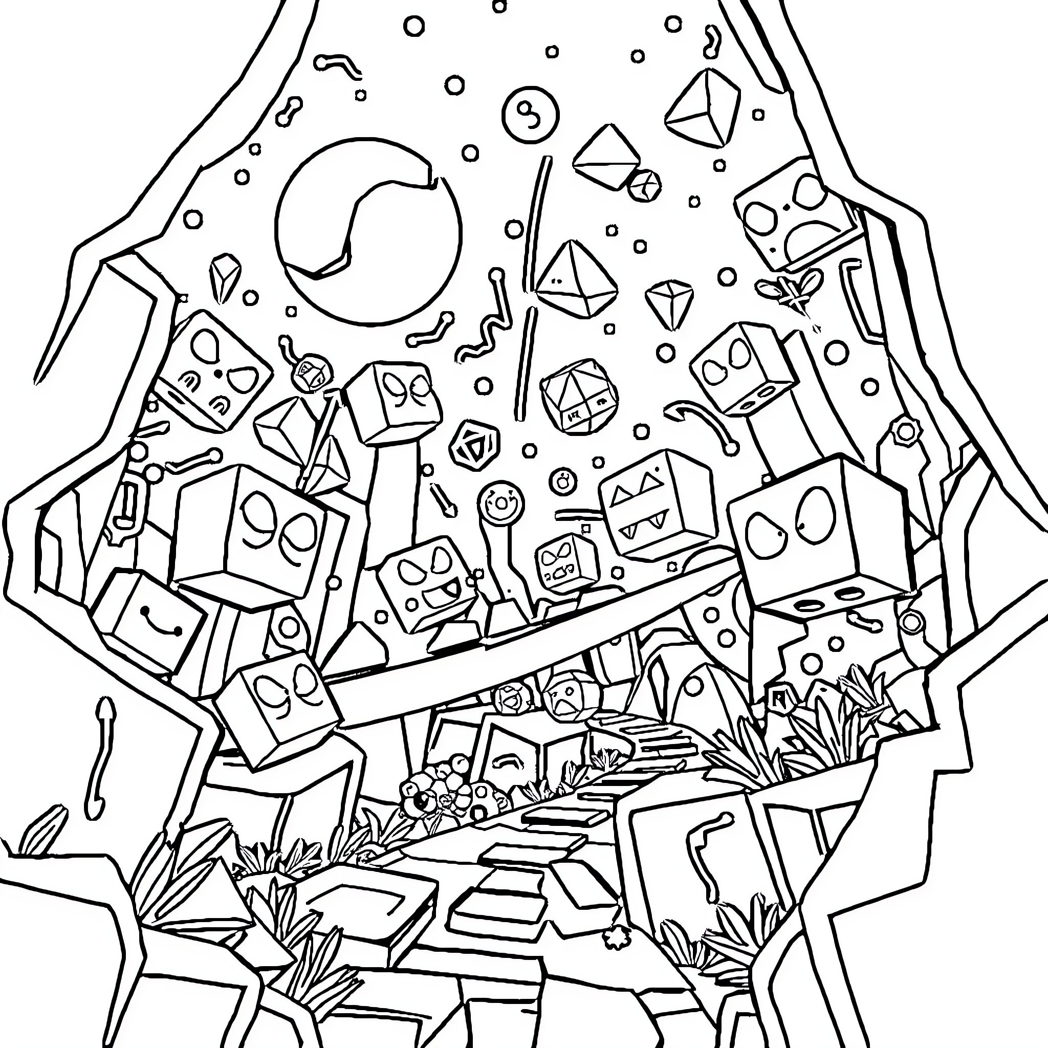 Best Geometry Dash Icon Coloring Pages Free Printable PDF 