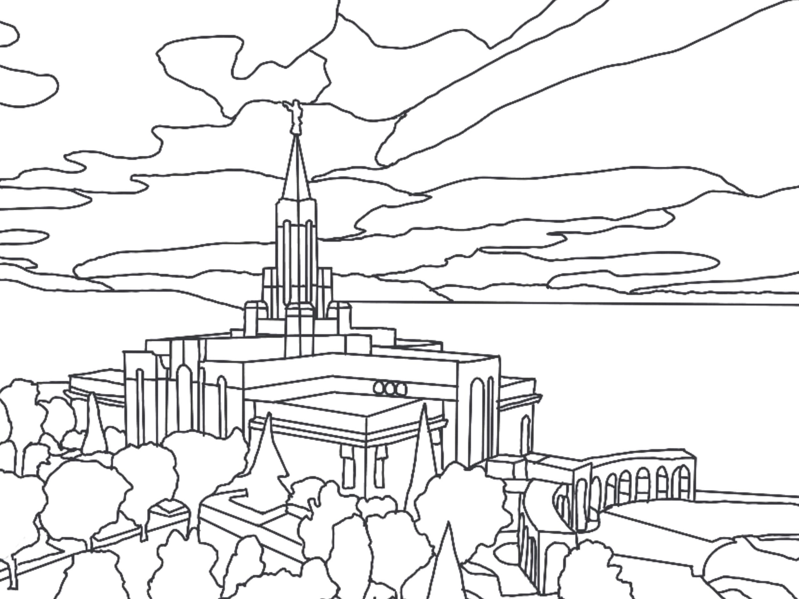 Bountiful Utah Temple Coloring Page Etsy Bountiful Utah Temple Coloring Page Etsy