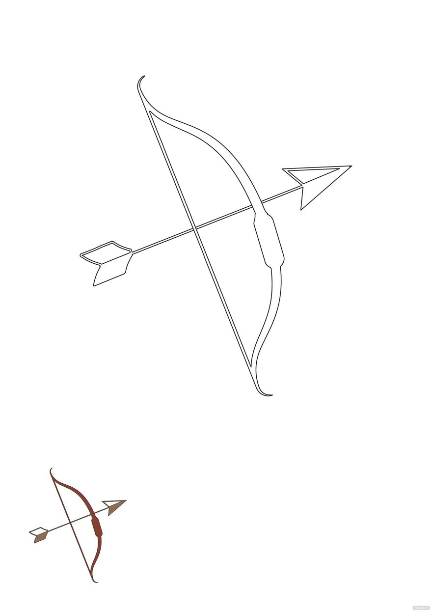 Bow And Arrow Coloring Page In EPS PDF JPG Download Template