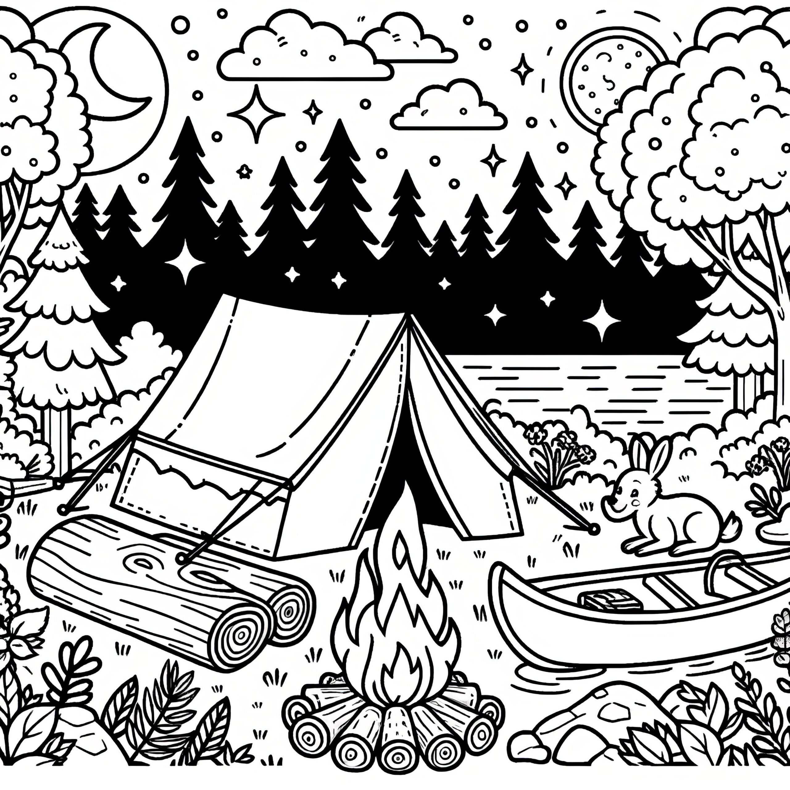 camping coloring pages free