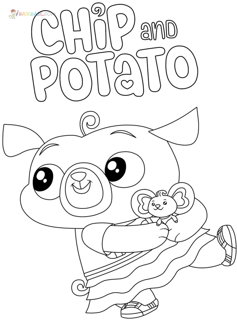 chip and potato colouring pages