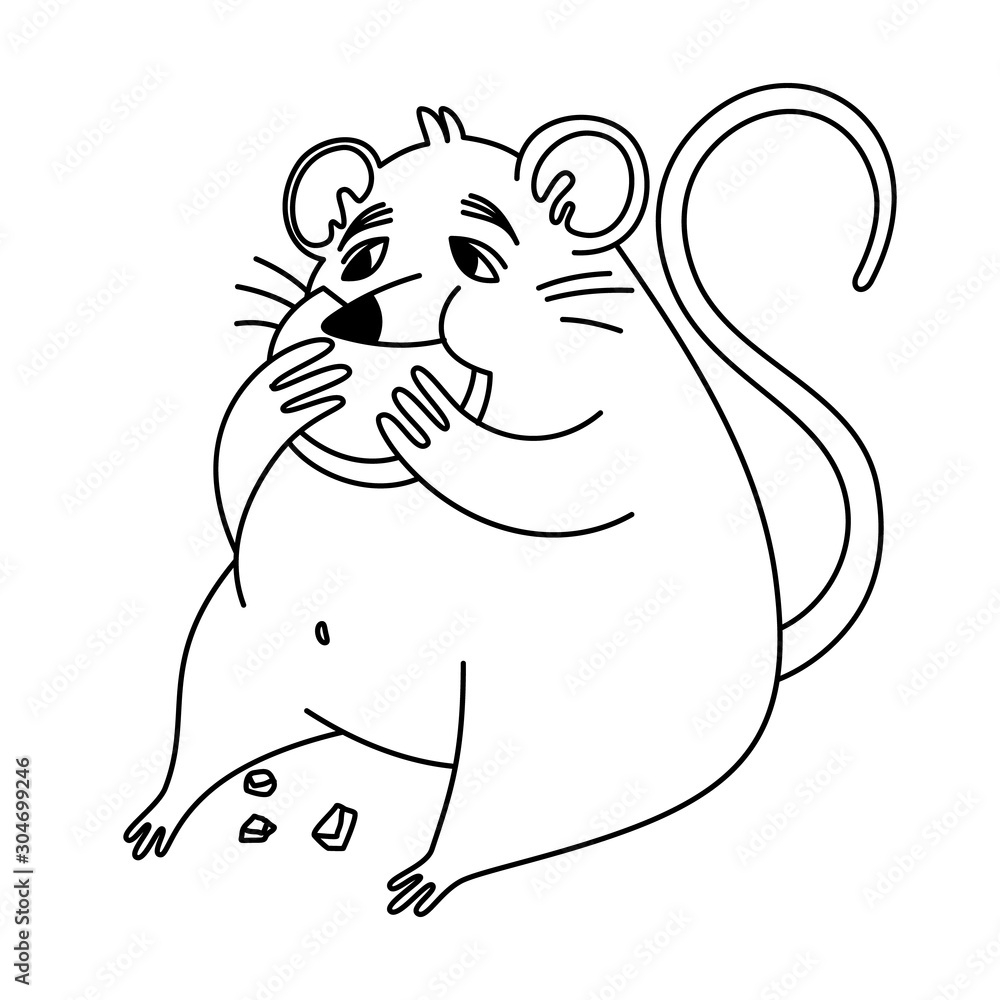 Coloring Pages Doodle Style Fat Rat Eat Cheese Vector Illustration Stock Vector Adobe Stock Coloring Pages Doodle Style Fat Rat Eat Cheese Vector Illustration Stock Vector Adobe Stock
