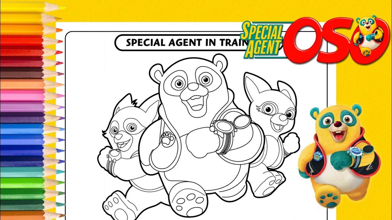 Coloring Special Agent Oso Agents Wolfie Oso Dotty Crayola Markers YouTube