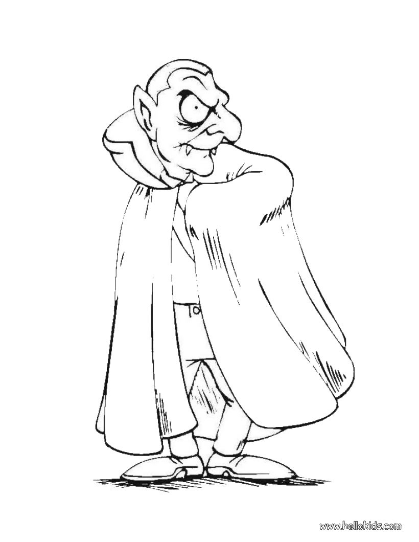 Count Dracula From Transylvania Coloring Pages Hellokids