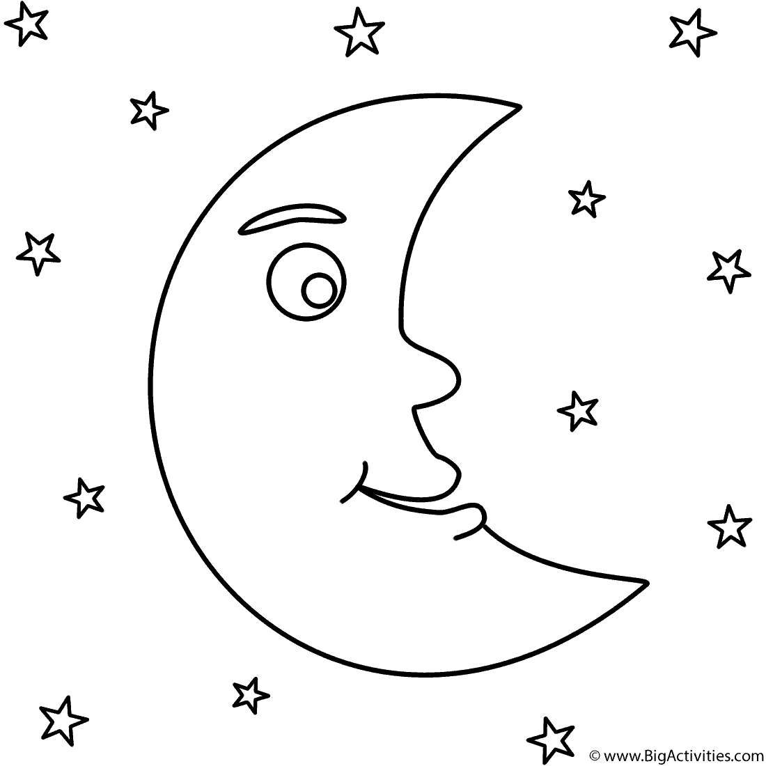 moon printable coloring pages