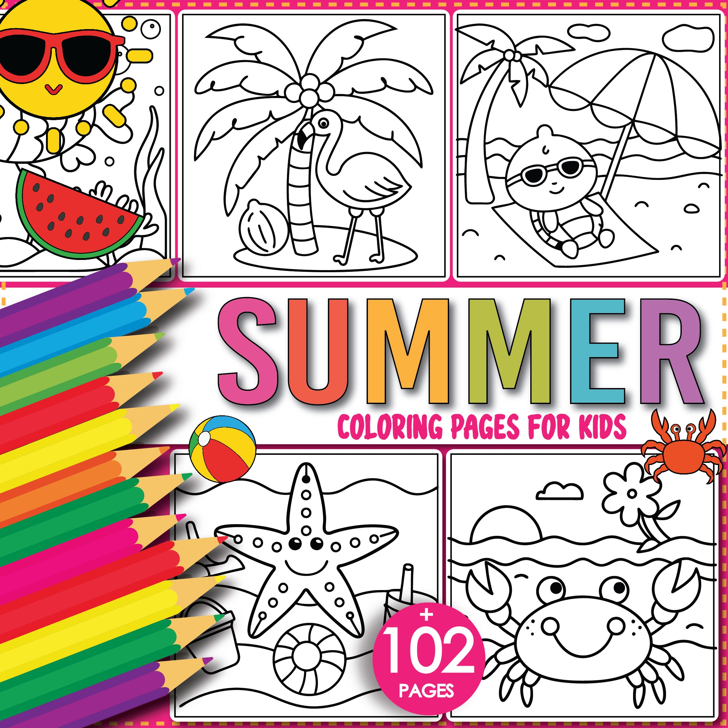 Cute 102 Printable Bold Easy Summer Vibes Coloring Pages Gift For Kids Made By Teachers