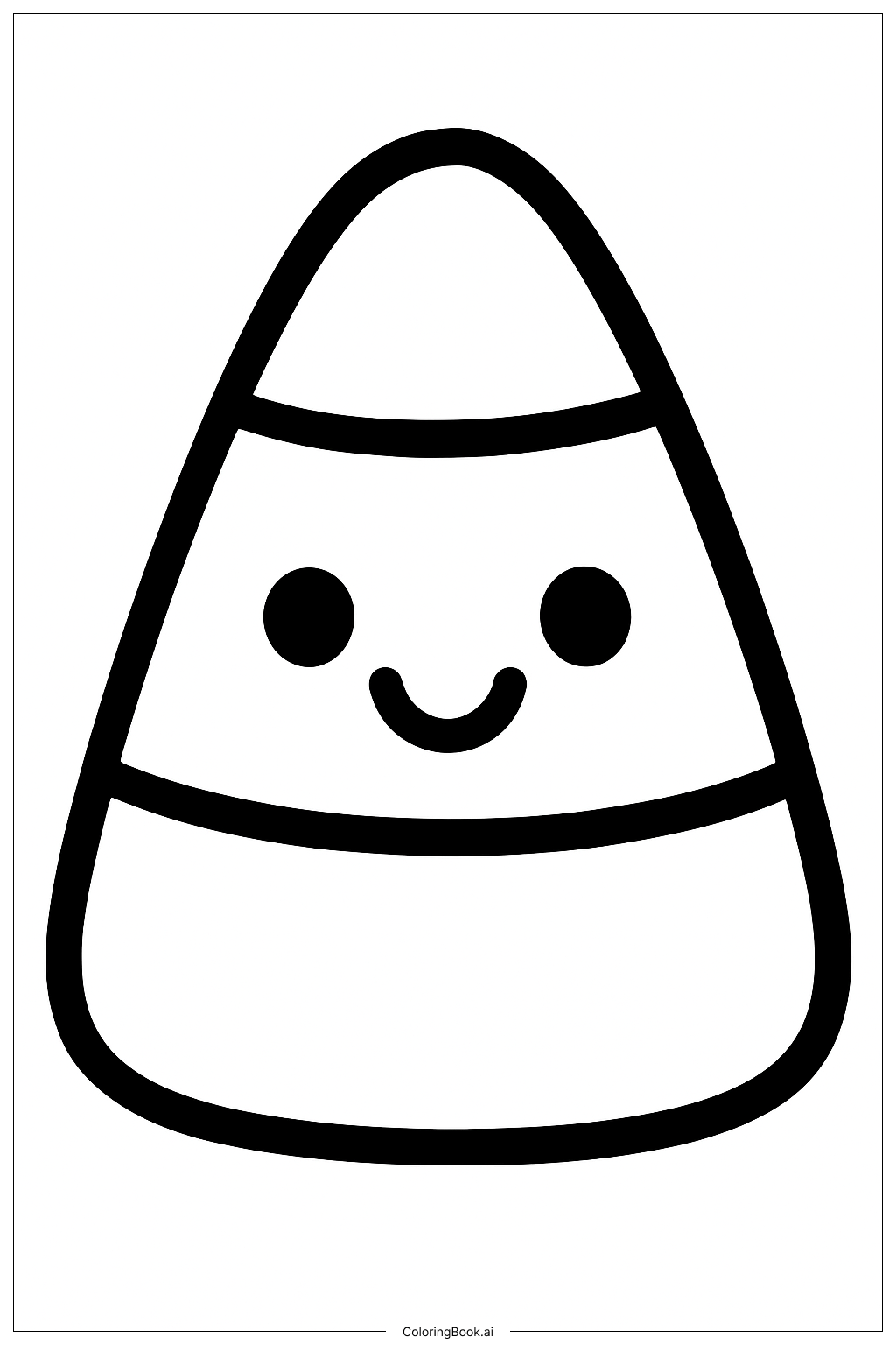 Cute Candy Corn With A Smile Coloring Page Free PDF PNG Printable 
