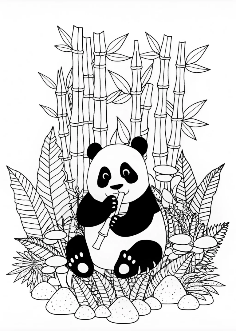 cute panda coloring page