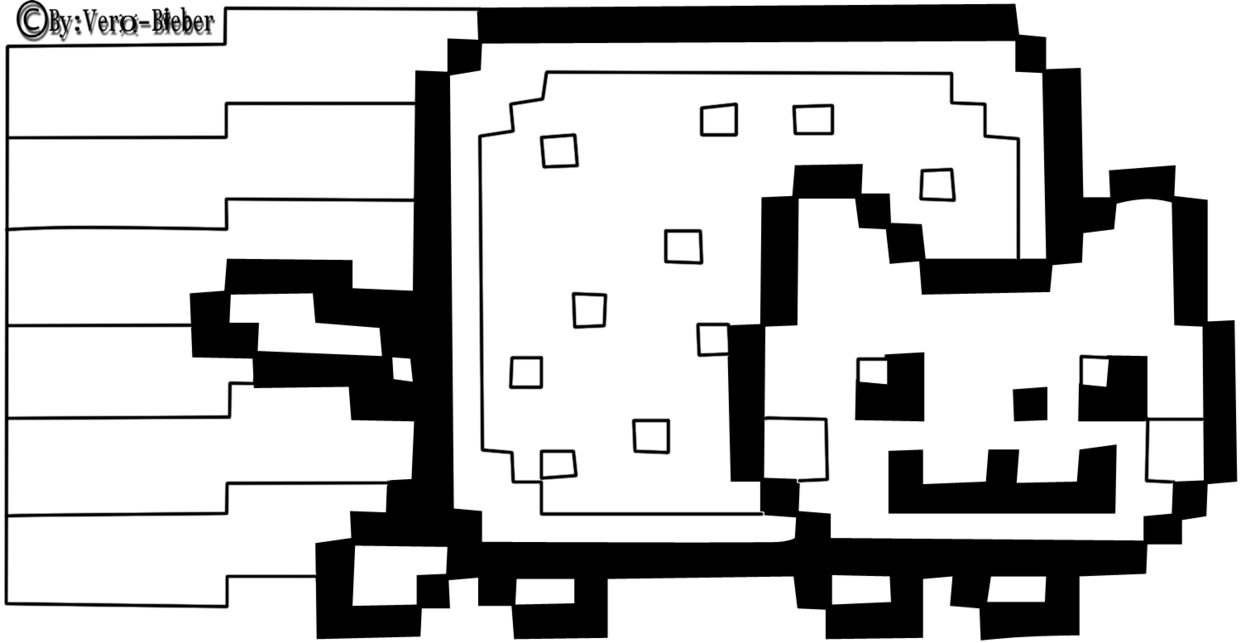 Download HD Shocking Nyan Cat Clipart Pics Of Coloring Page Popular Printable Nyan Cat Coloring Page Transparent PNG Image NicePNG