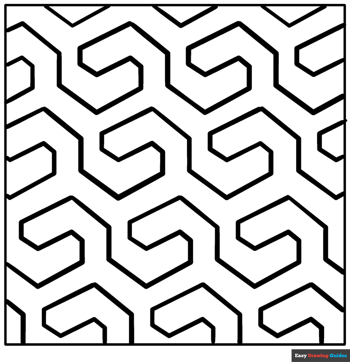 Easy Pattern Coloring Pages 55 Printable Sheets