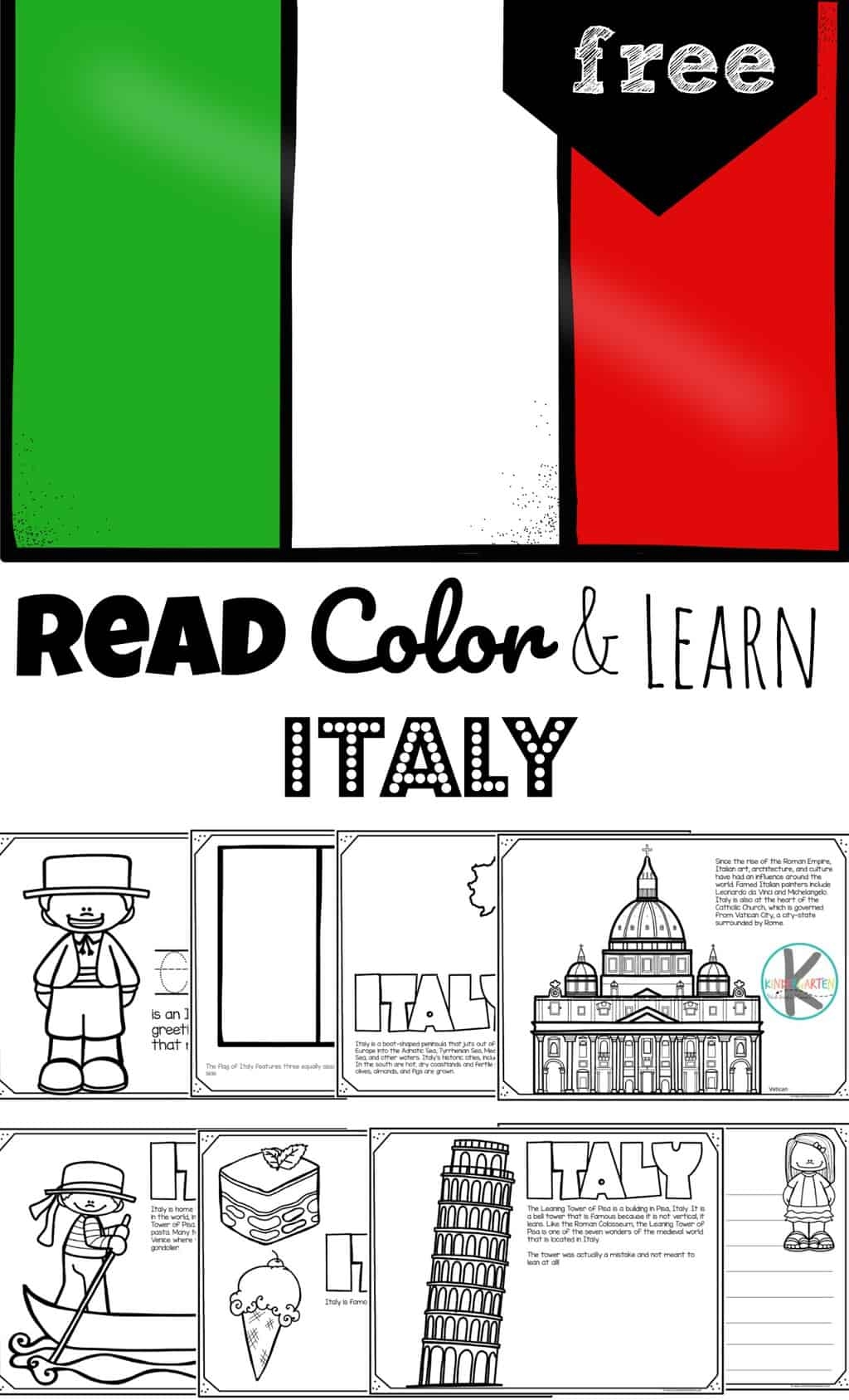 FREE Italy Coloring Pages Read Color Learn FREE Italy Coloring Pages Read Color Learn