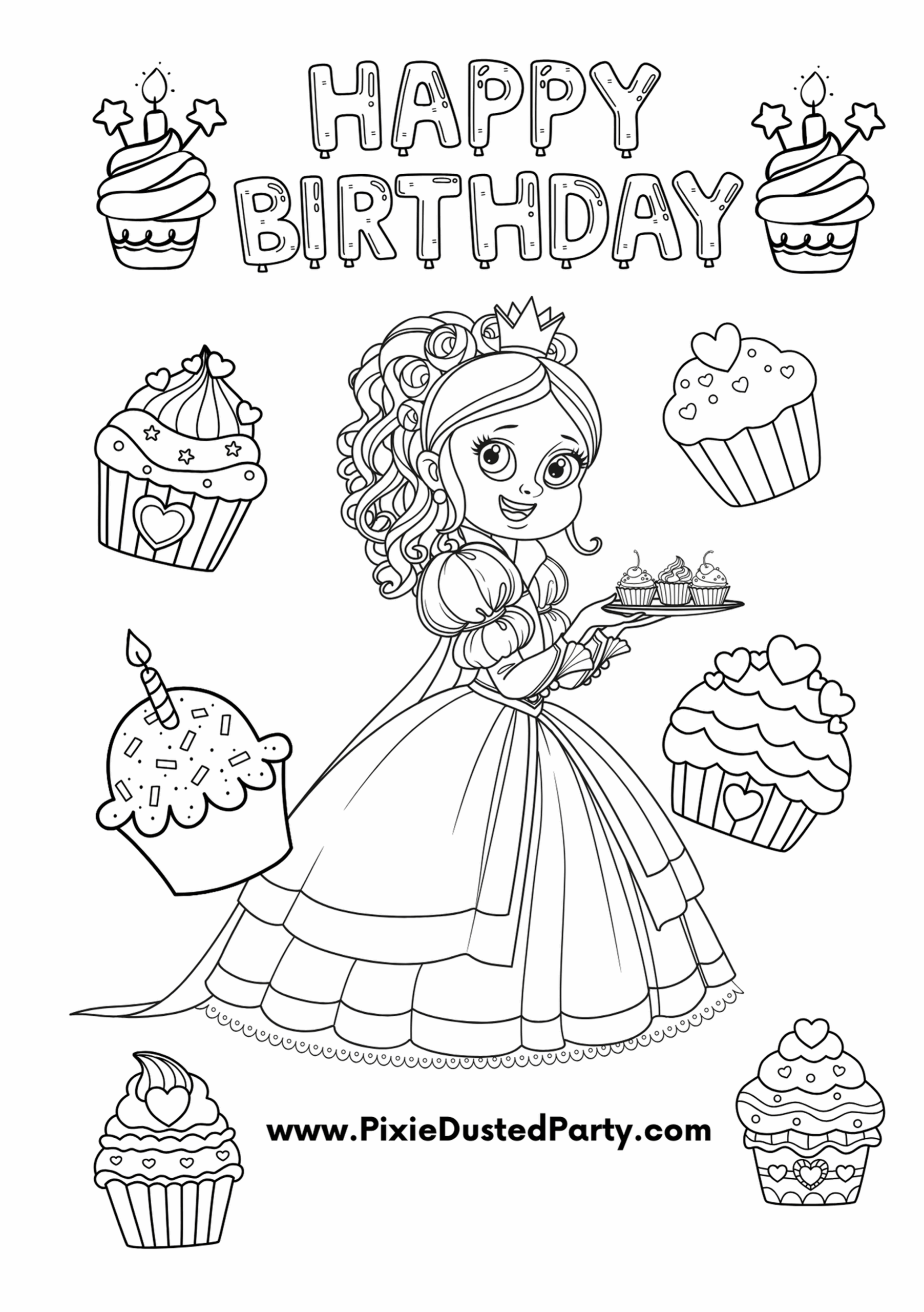 Free Kids Princess Coloring Activity Printables Pixie Dusted Party
