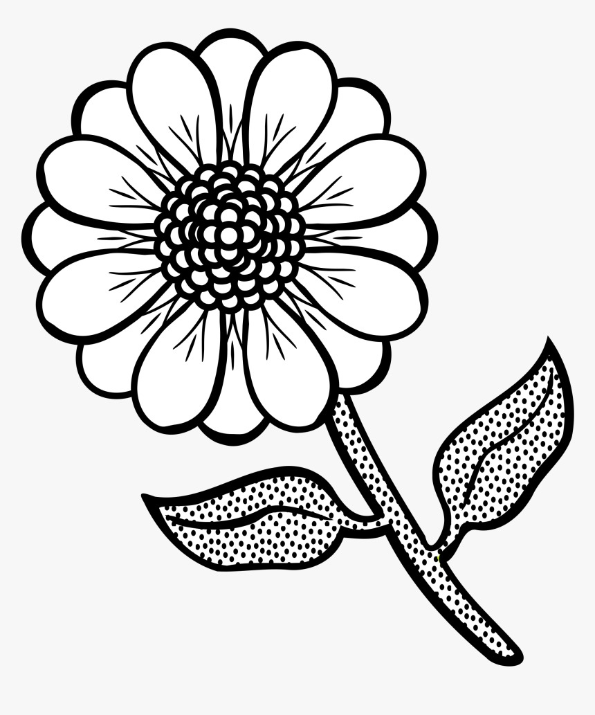 Free Printable Flower Coloring Pages Flower Black And White Clip Art HD Png Download Kindpng
