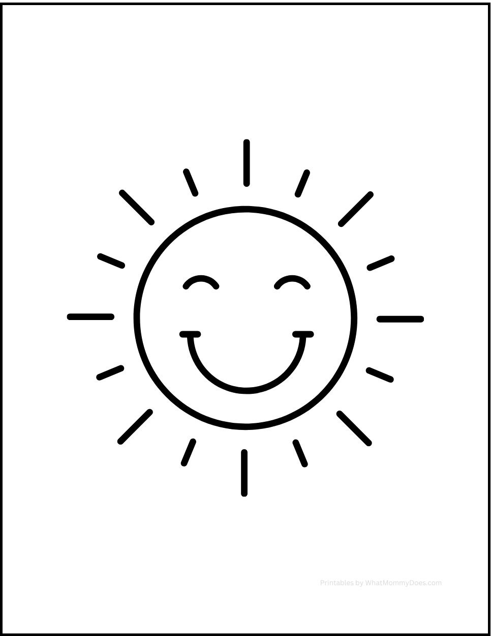 Free Printable Sunshine Coloring Page Cute Smiling Sun What Mommy Does Free Printable Sunshine Coloring Page Cute Smiling Sun What Mommy Does