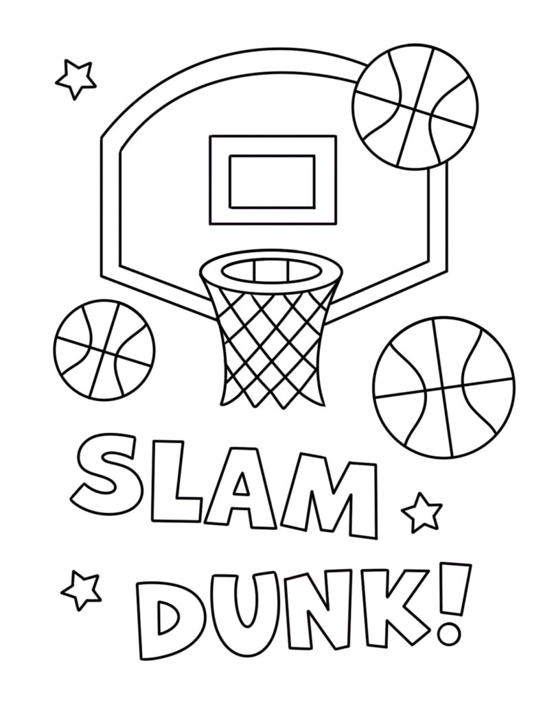 printable basketball coloring pages